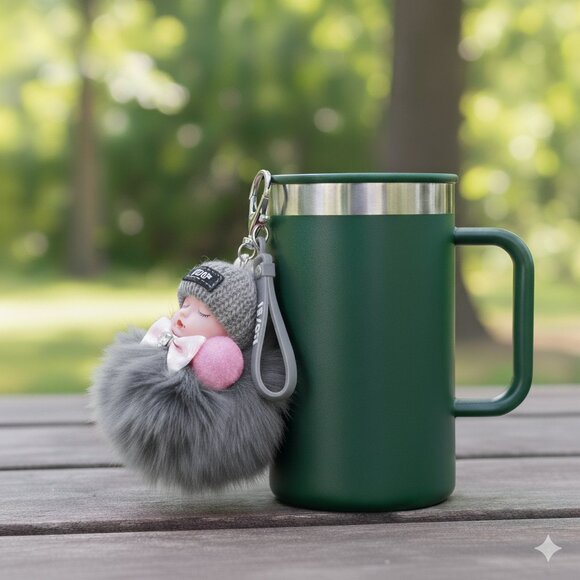 Cute Smiling Fur Baby Keychain with LOVE tag, Plush rabbit fur, Bag Charm - Picture 11 of 12